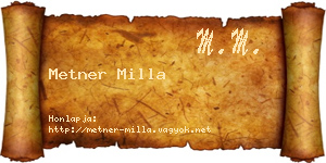 Metner Milla névjegykártya